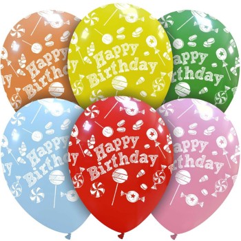 LATEX 12'' ΤΥΠΩΜΕΝΑ SWEET HAPPY BIRTHDAY 25TMX