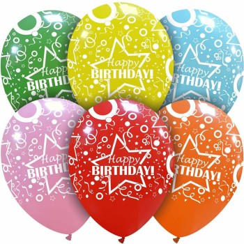 LATEX 12'' ΤΥΠΩΜΕΝΑ HAPPY BIRTHDAY CRAZY 6TMX
