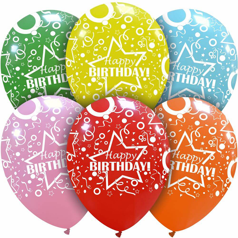 LATEX 12'' ΤΥΠΩΜΕΝΑ HAPPY BIRTHDAY CRAZY 6TMX