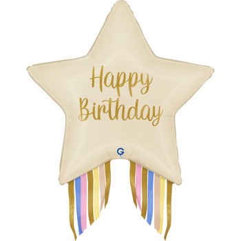 FOIL S/S H.BIRTHDAY ΑΣΤΕΡΙ CREAM ΠΟΛΥΧΡΩΜΑ ΚΡΟΣΙΑ
