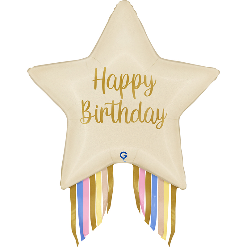 FOIL S/S H.BIRTHDAY ΑΣΤΕΡΙ CREAM ΠΟΛΥΧΡΩΜΑ ΚΡΟΣΙΑ