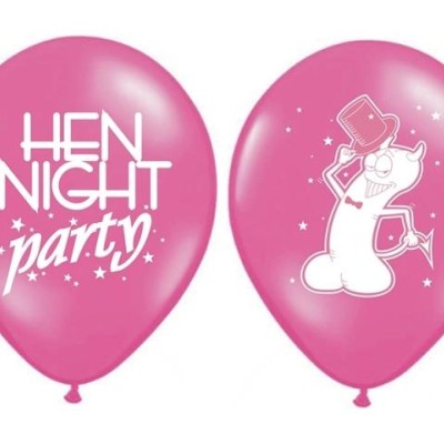 LATEX 12'' ΦΟΥΞΙΑ ΚΑΙ ΜΑΥΡΟ HEN NIGHT PARTY 25ΤΜΧ