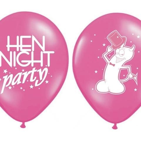 LATEX 12'' ΦΟΥΞΙΑ ΚΑΙ ΜΑΥΡΟ HEN NIGHT PARTY 25ΤΜΧ